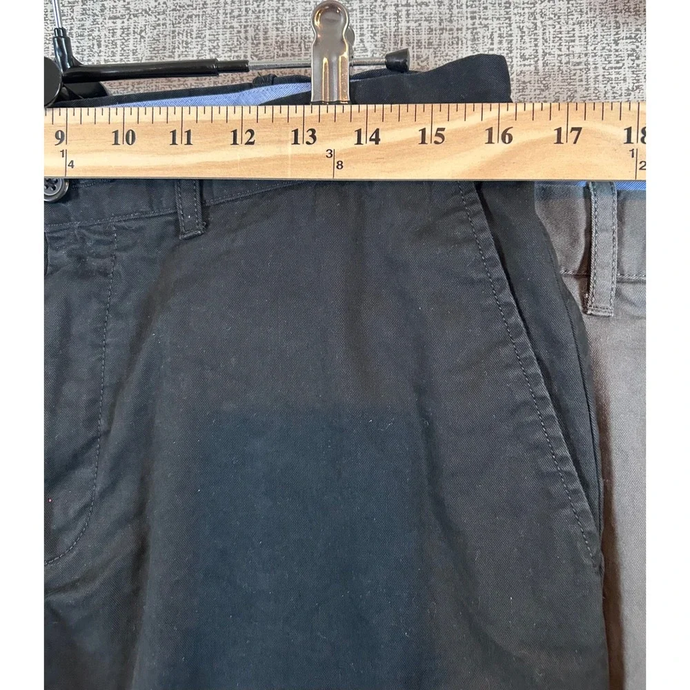 Lot of 2 J.Crew Flex Chino Driggs Slim Fit Pants Black & Grey 32x32 Mens Classic